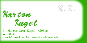 marton kugel business card